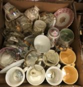 Four boxes of china wares including a Royal Albert "Old Country Roses" part tea service etc