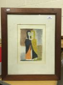 GEORGE LAMBOURN (1900-1977) "Cousins" mixed media, signed lower right,