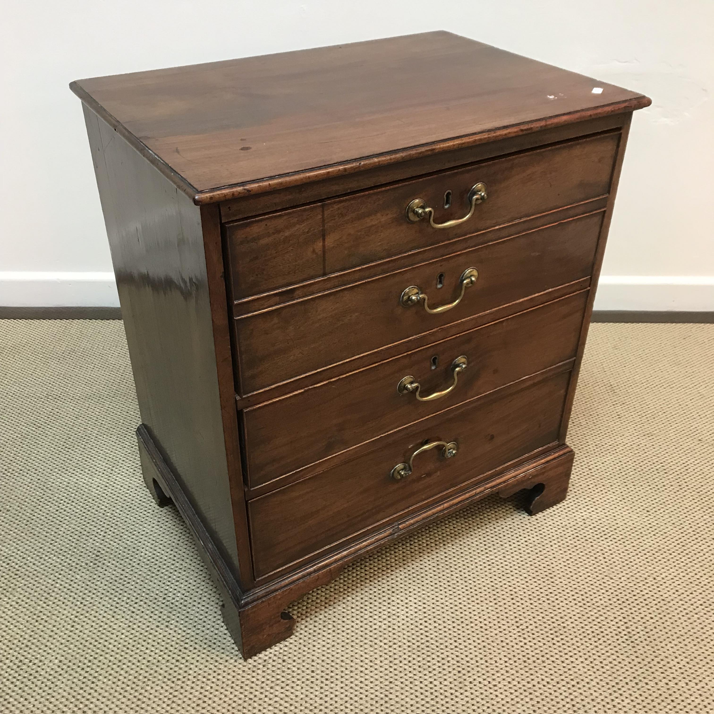 A 19th Century mahogany chest of three drawers,