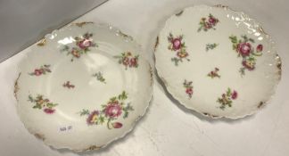 A set of five J C Limoges floral spray decorated transfer printed plates with gilt highlights, 21.