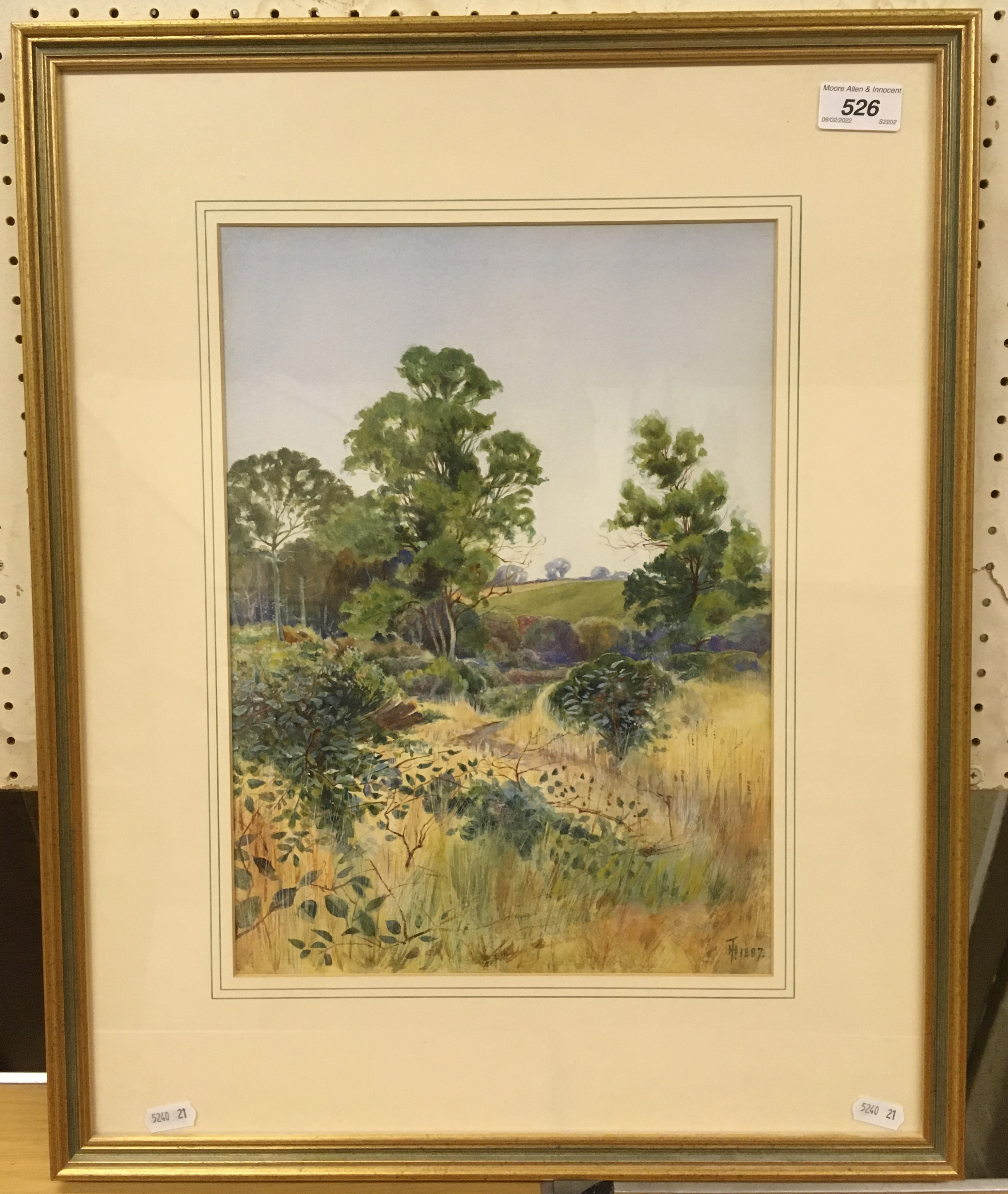 T H "A rural landscape with trees, shallow hill rising in background", - Image 2 of 4