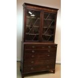 A Regency mahogany secretaire bookcase cabinet,