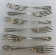 A set of six George V silver forks (Sheffield,