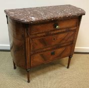 A 19th Century French walnut commode,