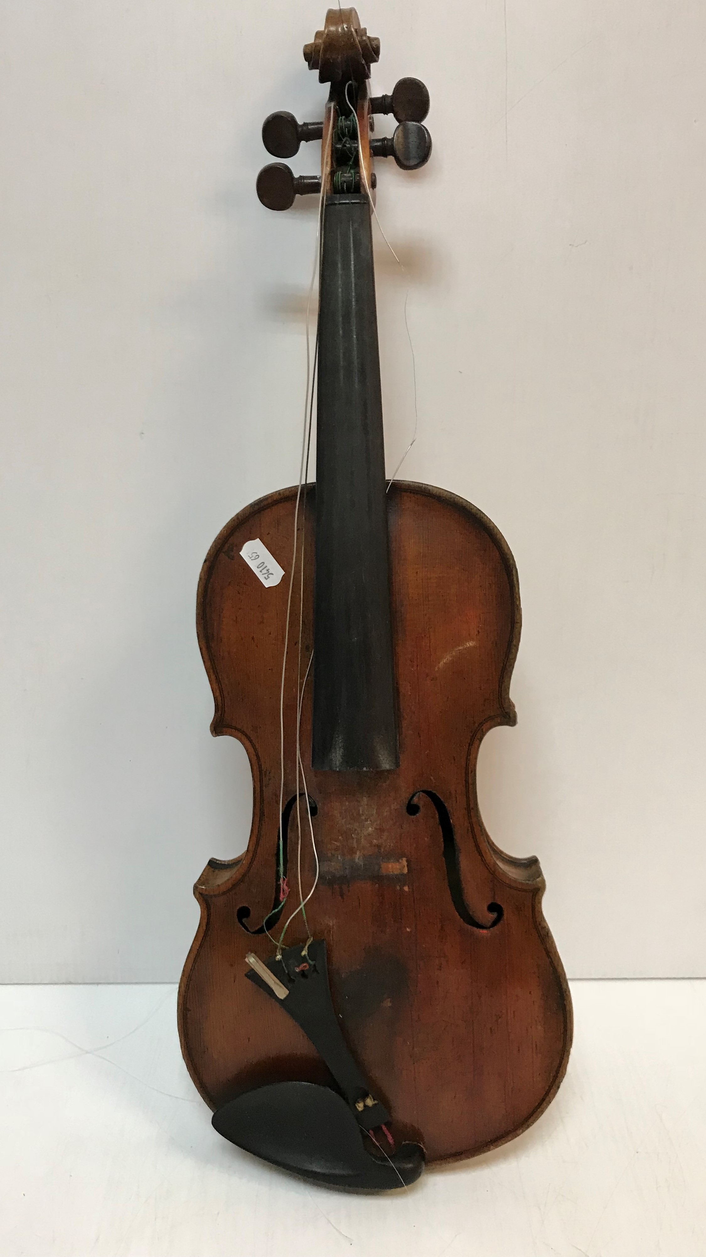 A late 19th Century Continental violin bearing "Guanarius" label dated 1697 (fake label) together - Image 5 of 37