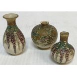 A Japanese Meiji period satsuma miniature vase by Kinkozan,