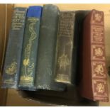 A box of assorted books to include SHAKESPEARE'S "Comedy of the Tempest" with illustrations by