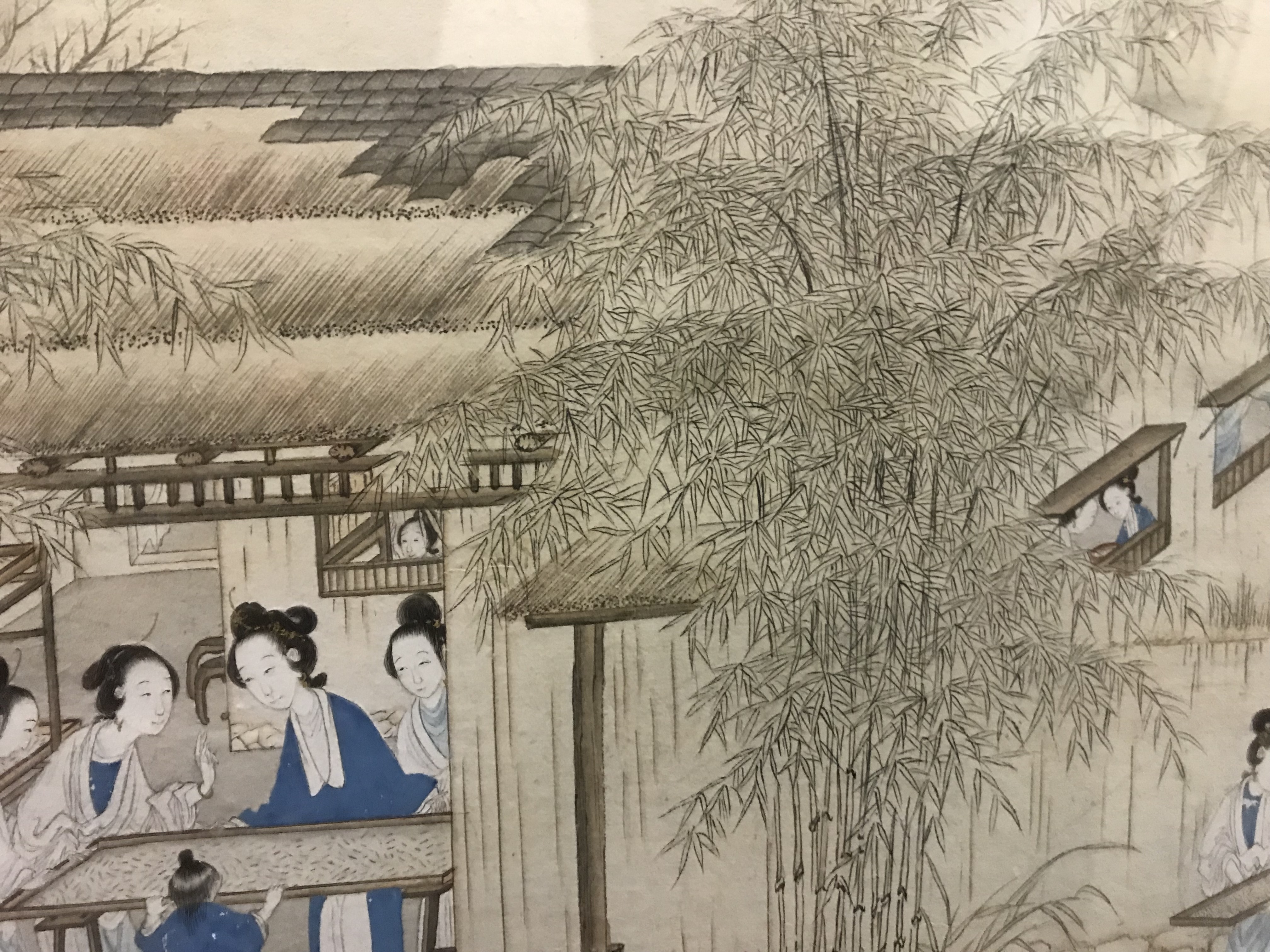 CHINESE SCHOOL QING DYNASTY (19TH CENTURY) "Figures in a domestic setting with bamboo in garden in - Image 39 of 48