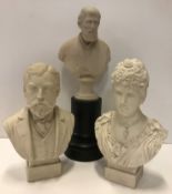 A parian ware bust of the H.R.H Duke of York, 20.5cm and another of Princess May, 21.