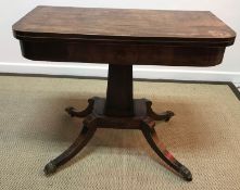 An early 19th Century mahogany card table,