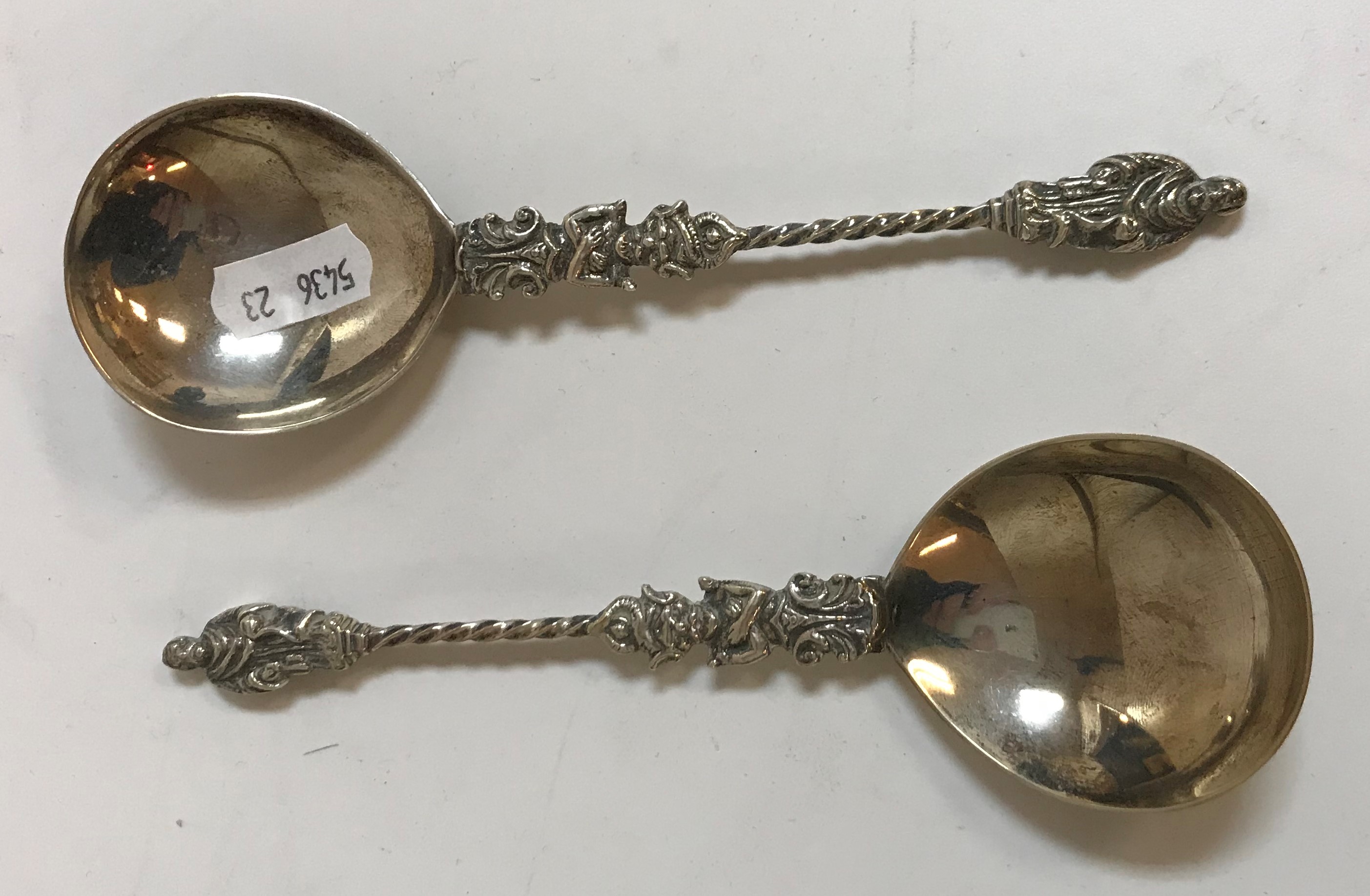 A cased pair of silver apostle spoons by James Dixon and Son (Sheffield 1894) 2. - Image 2 of 3