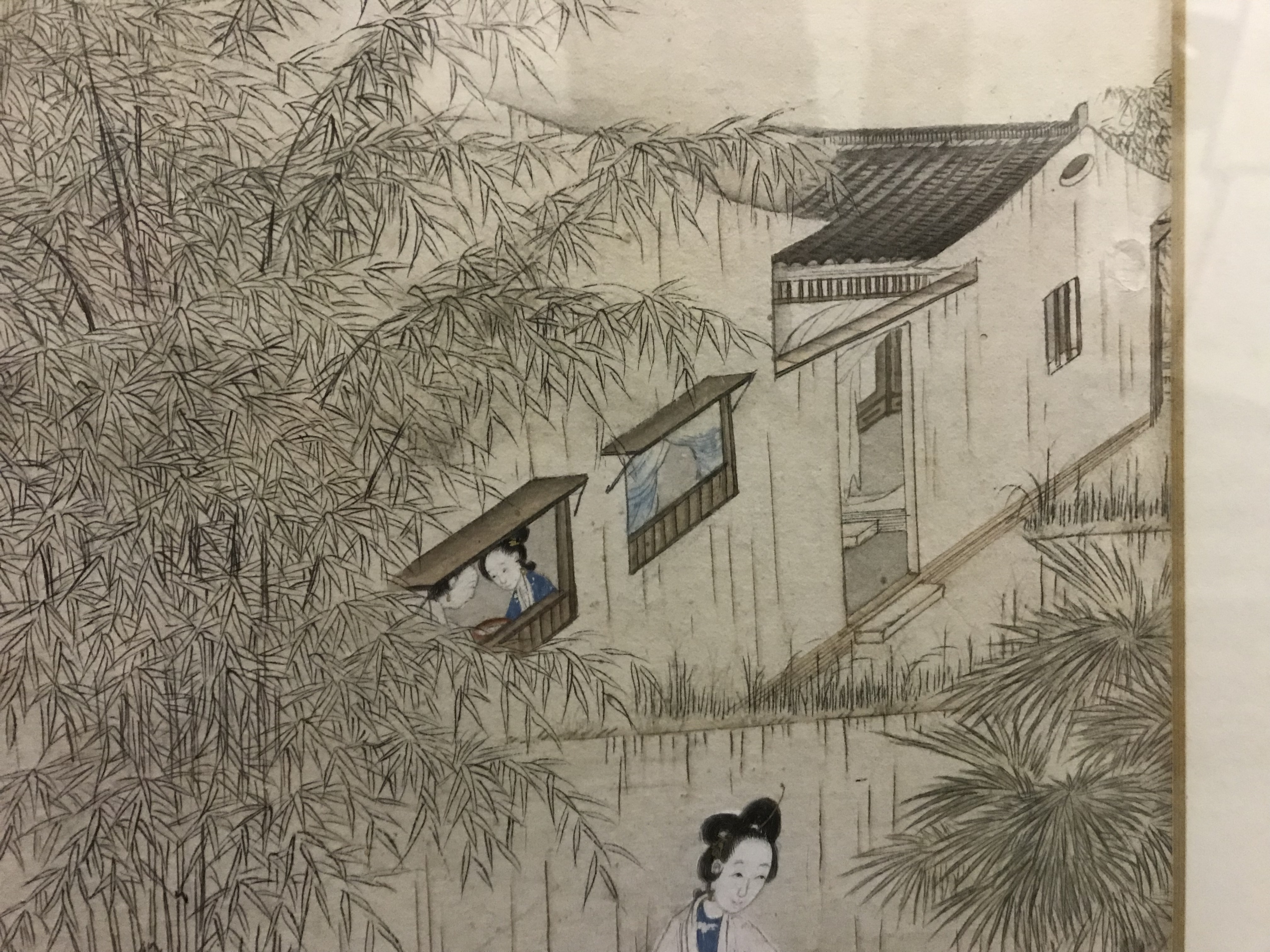 CHINESE SCHOOL QING DYNASTY (19TH CENTURY) "Figures in a domestic setting with bamboo in garden in - Image 38 of 48