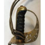 A Victorian engineer's dress sword by Wilkinson of London with gilt brass pierced knuckle guard and