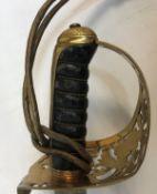 A Victorian engineer's dress sword by Wilkinson of London with gilt brass pierced knuckle guard and