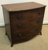 A 19th Century mahogany bow fronted chest,