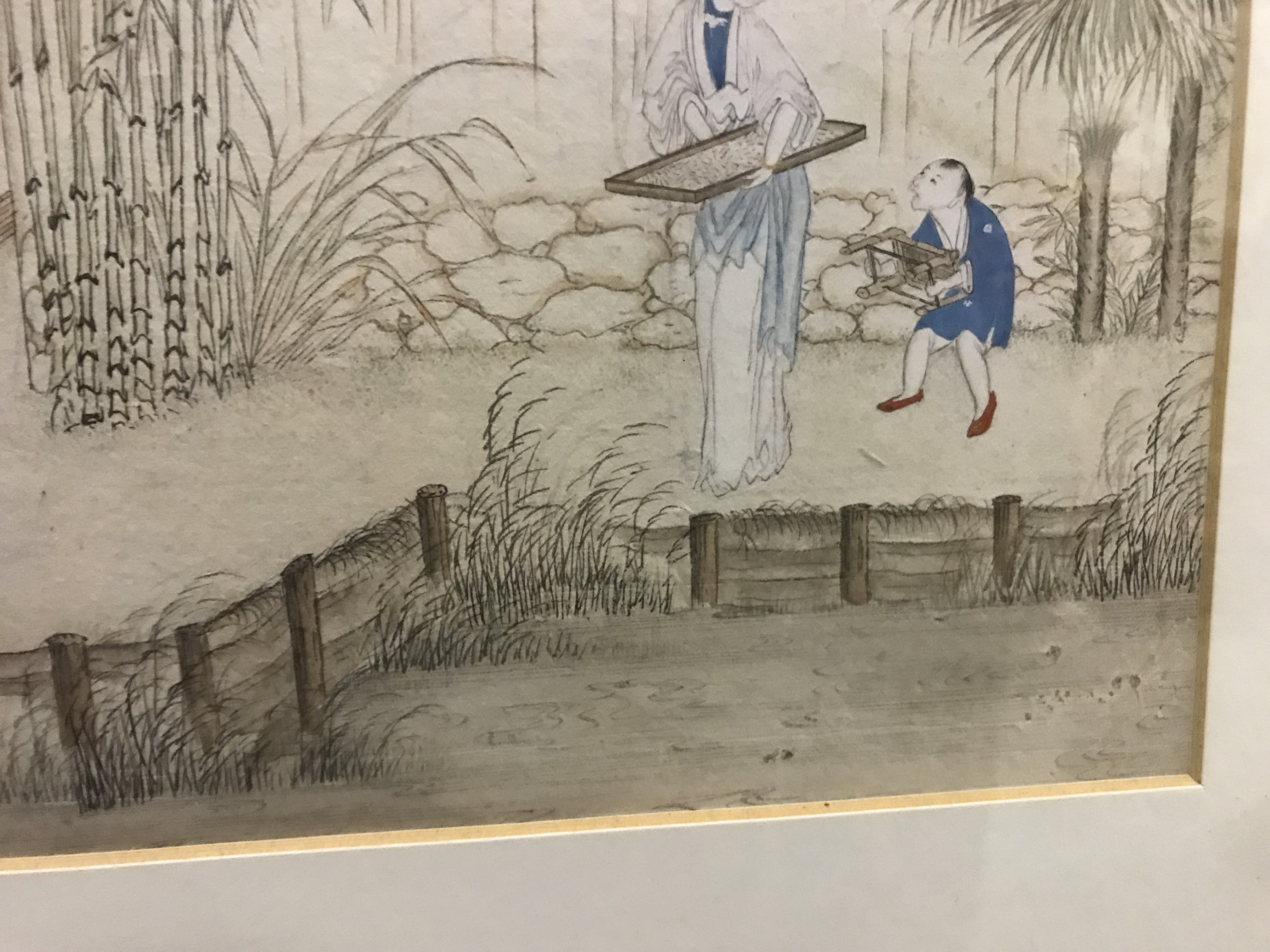 CHINESE SCHOOL QING DYNASTY (19TH CENTURY) "Figures in a domestic setting with bamboo in garden in - Image 44 of 48