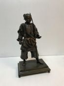 MIYAO EISUKE OF YOKOHAMA (Meiji Period) “Statuette of a barefooted Samurai warrior holding a drawn