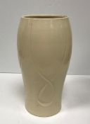 A Susie Cooper cream glazed “Bird of Paradise” design vase with incised signature to base and No'd