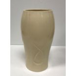 A Susie Cooper cream glazed “Bird of Paradise” design vase with incised signature to base and No'd