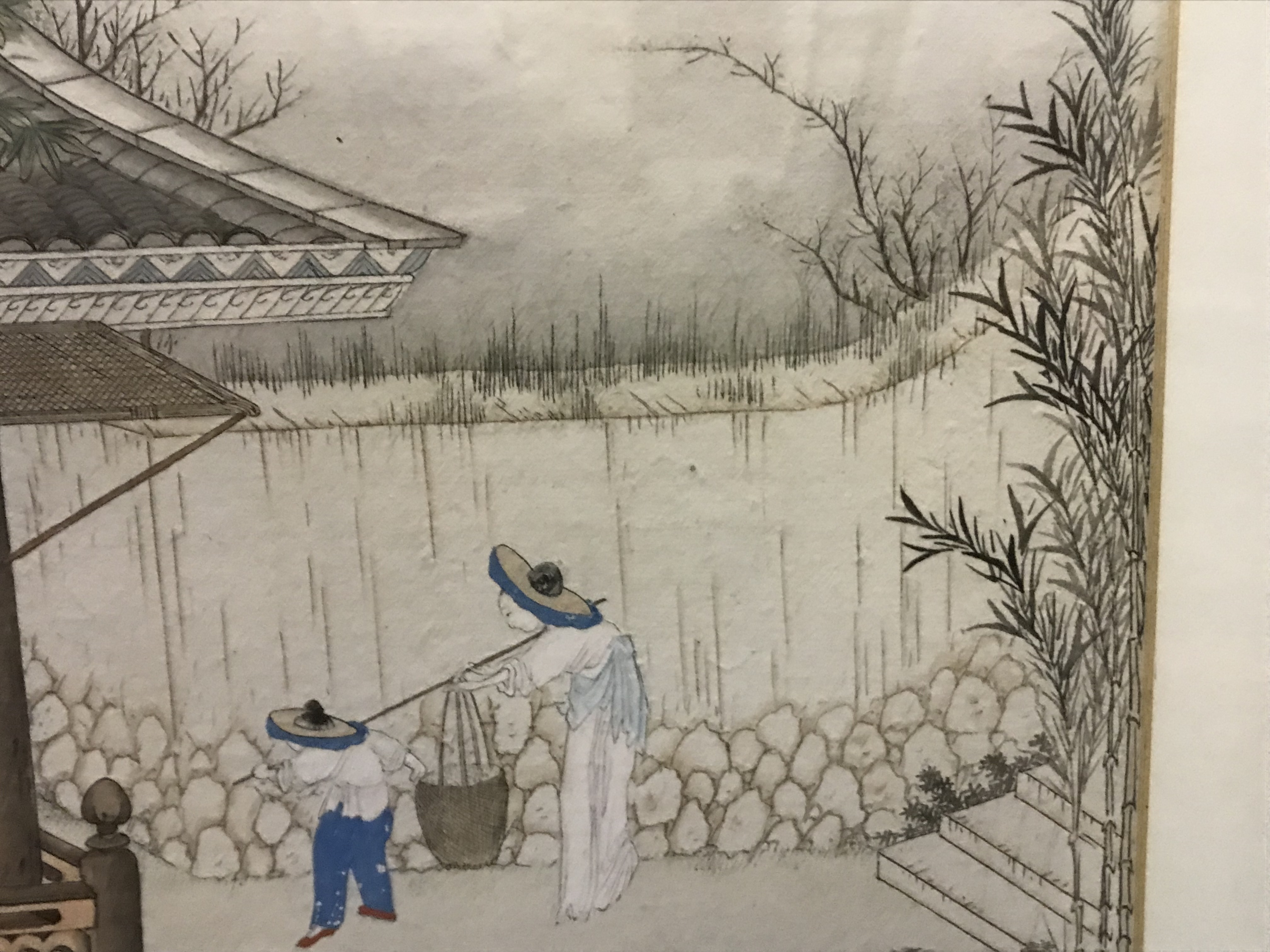 CHINESE SCHOOL QING DYNASTY (19TH CENTURY) "Figures in a domestic setting with bamboo in garden in - Image 15 of 48