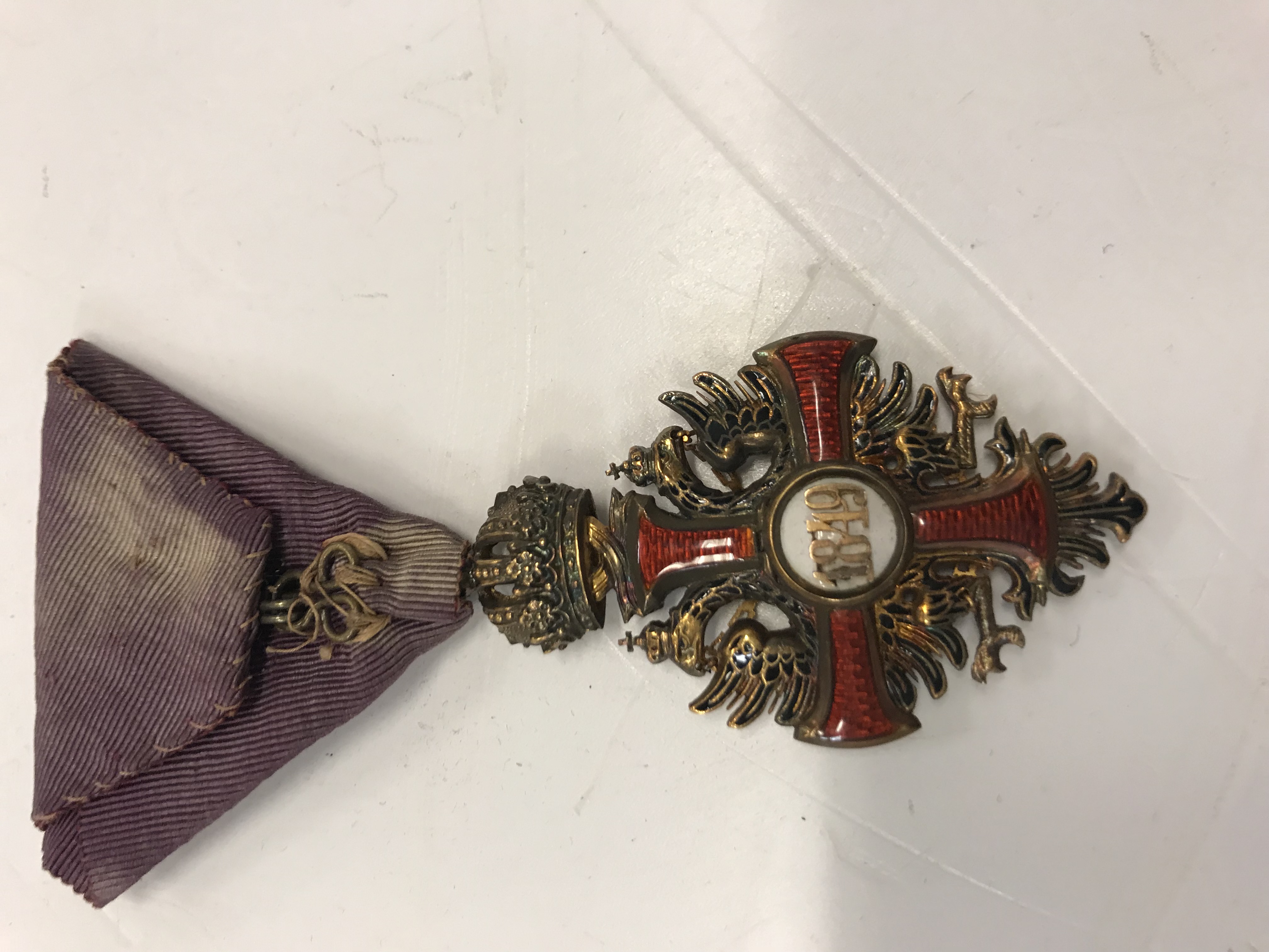 An Imperial Order of Franz Joseph, Knight's cross with triangular ribbon, the medal 5. - Image 5 of 7