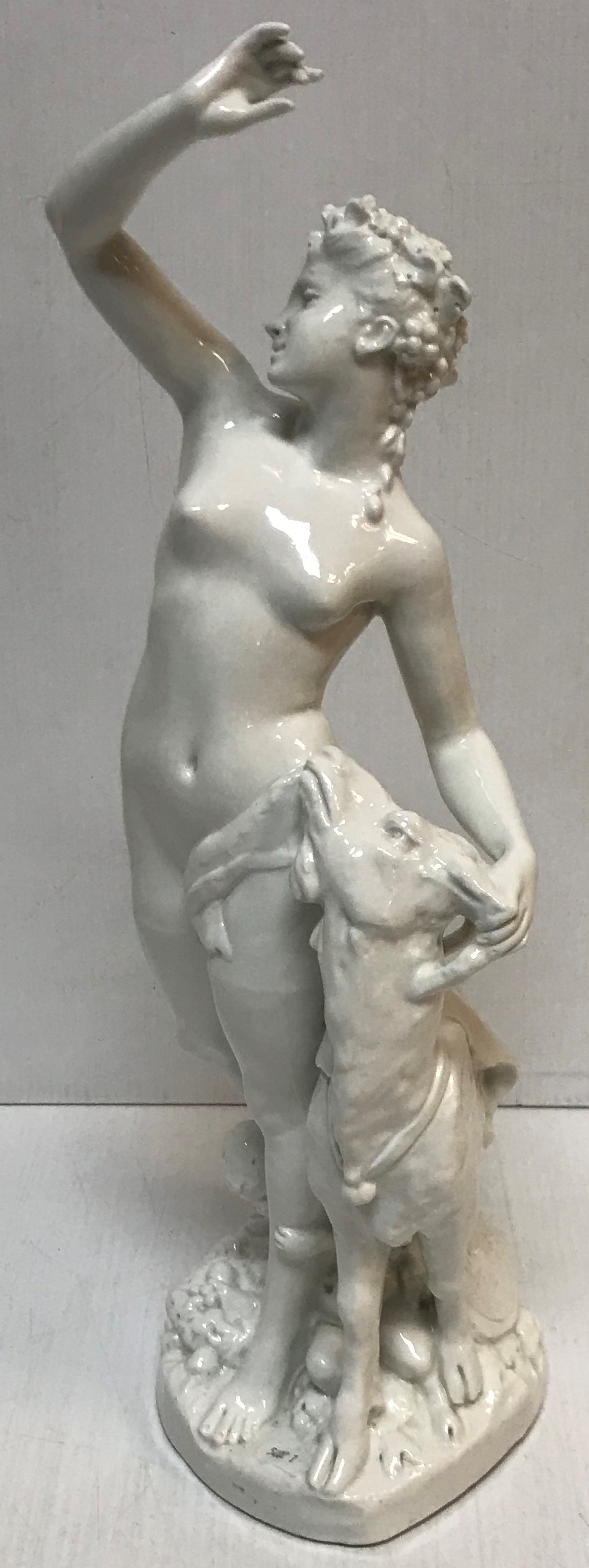 A late 19th Century blanc de chine figure of "Nude with a goat", 53. - Image 2 of 3