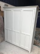 A painted shaker style three drawer ward