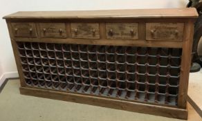 A modern pine wine cabinet, the plank to