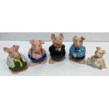 Two sets of five Wade Natwest piggy bank