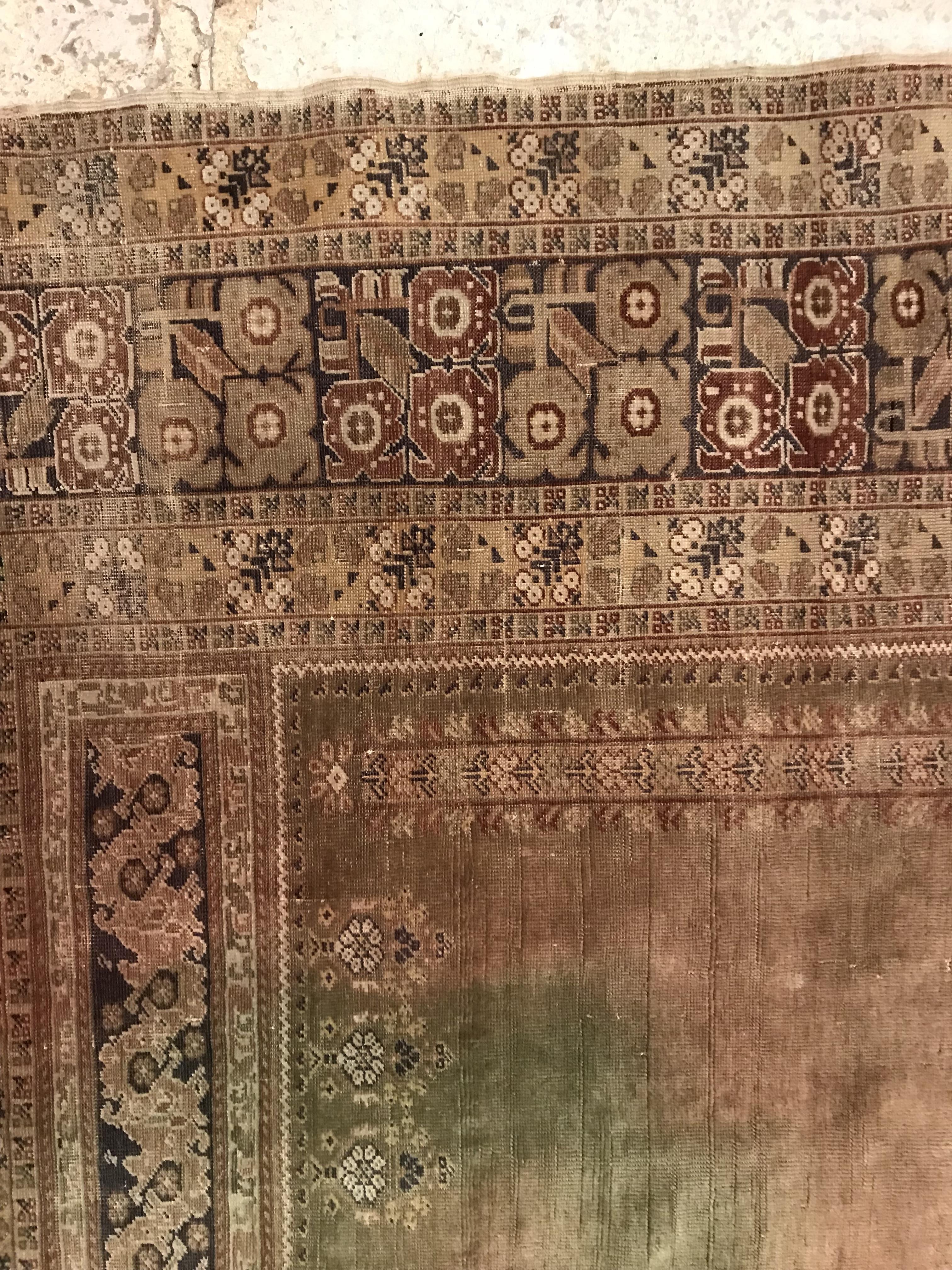 A vintage Ushak prayer rug, the central - Image 5 of 16