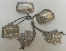 Two Victorian silver wine labels in the