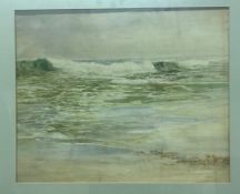 W KING "Seashore" watercolour, signed bo