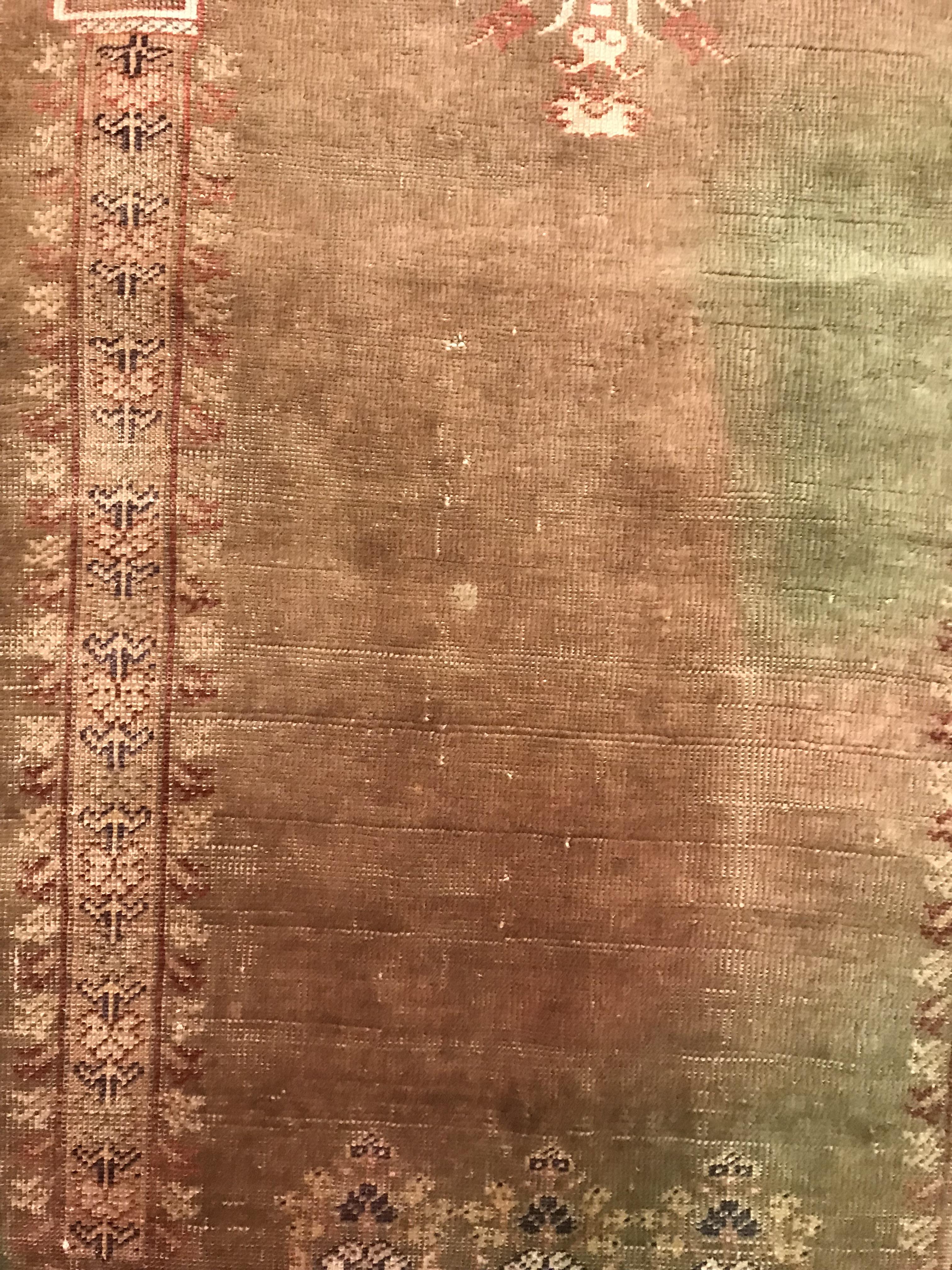 A vintage Ushak prayer rug, the central - Image 11 of 16