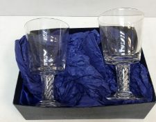 A pair of 20th Century glass rummers, th