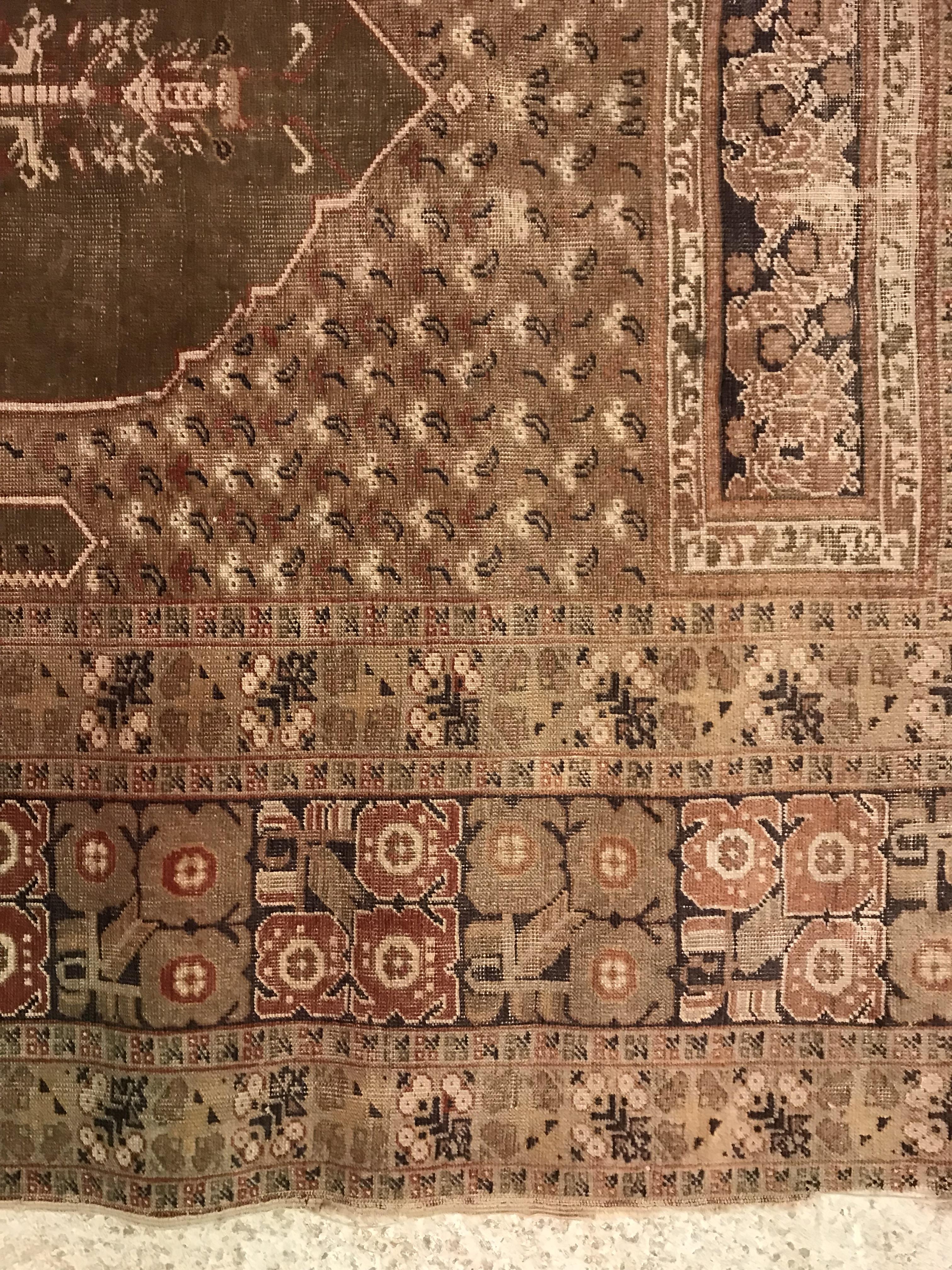 A vintage Ushak prayer rug, the central - Image 9 of 16