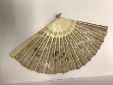 A 19th Century Cantonese ivory fan with