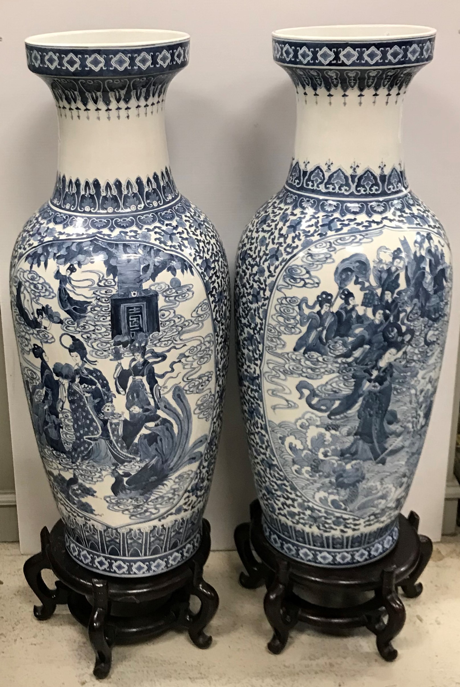 A pair of early 20th Century Chinese blu
