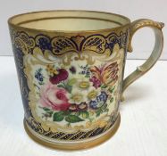A 19th Century oversized mug, royal blue