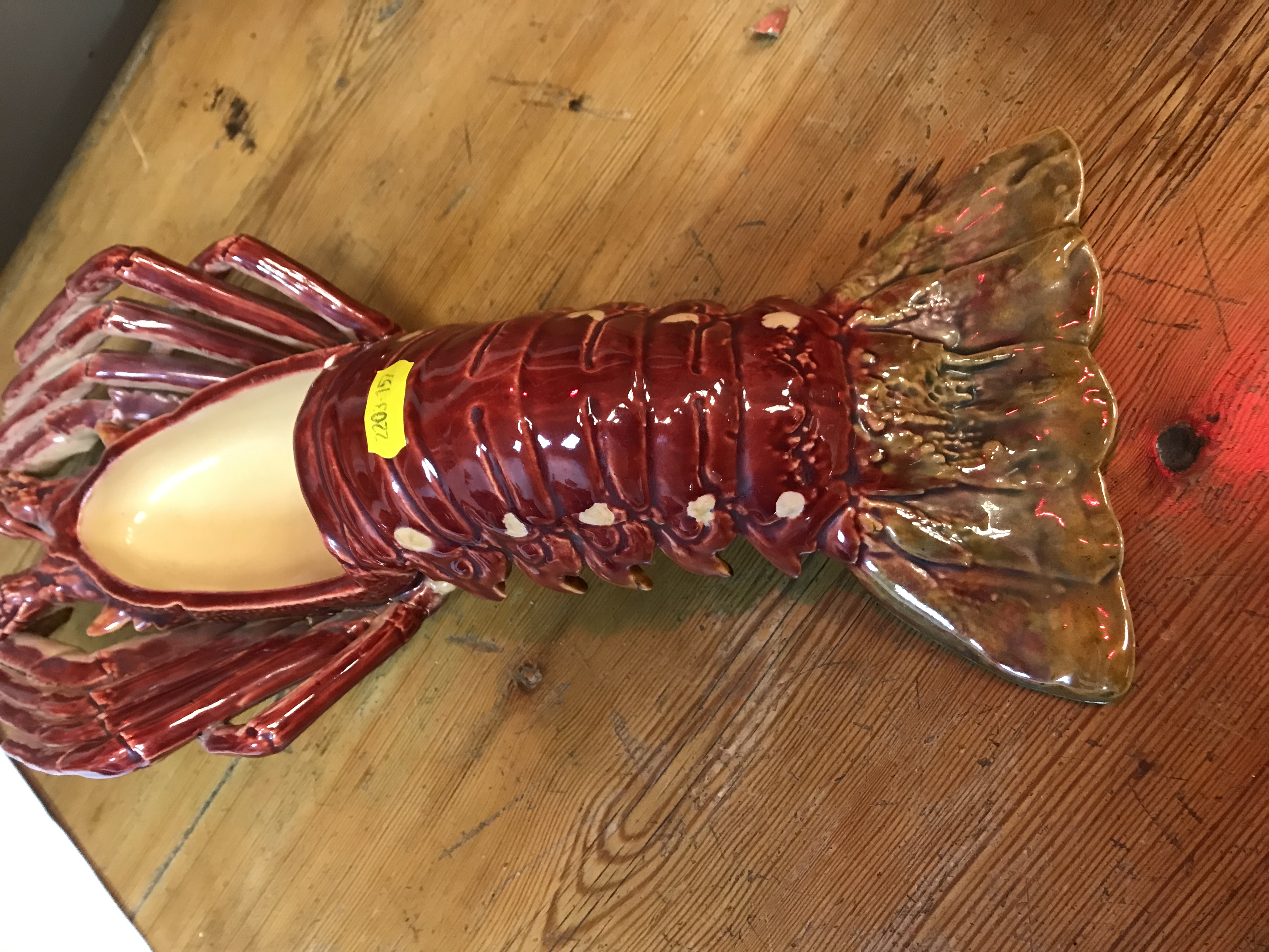 A Bordallo Pinheiro (Portugal) red and yellow glazed pottery lobster, - Image 9 of 46