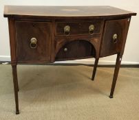A late 19th Century mahogany bow fronted sideboard of small proportions,