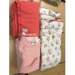 Two Harrods flamingo pink pure wool Witney single blankets and two Harvey Nichols baby pink merino