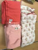Two Harrods flamingo pink pure wool Witney single blankets and two Harvey Nichols baby pink merino
