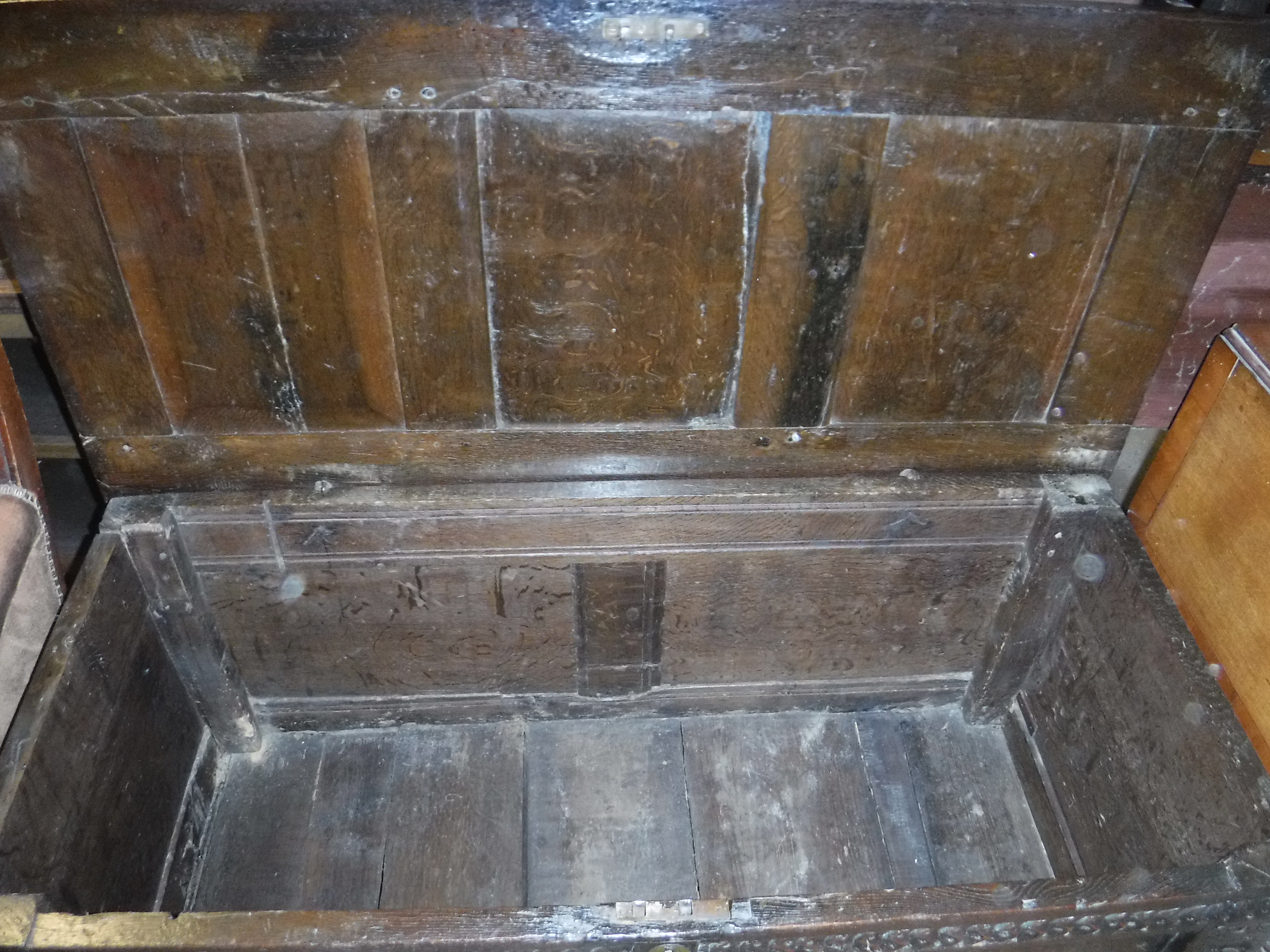 A 17th Century oak coffer, - Image 6 of 41