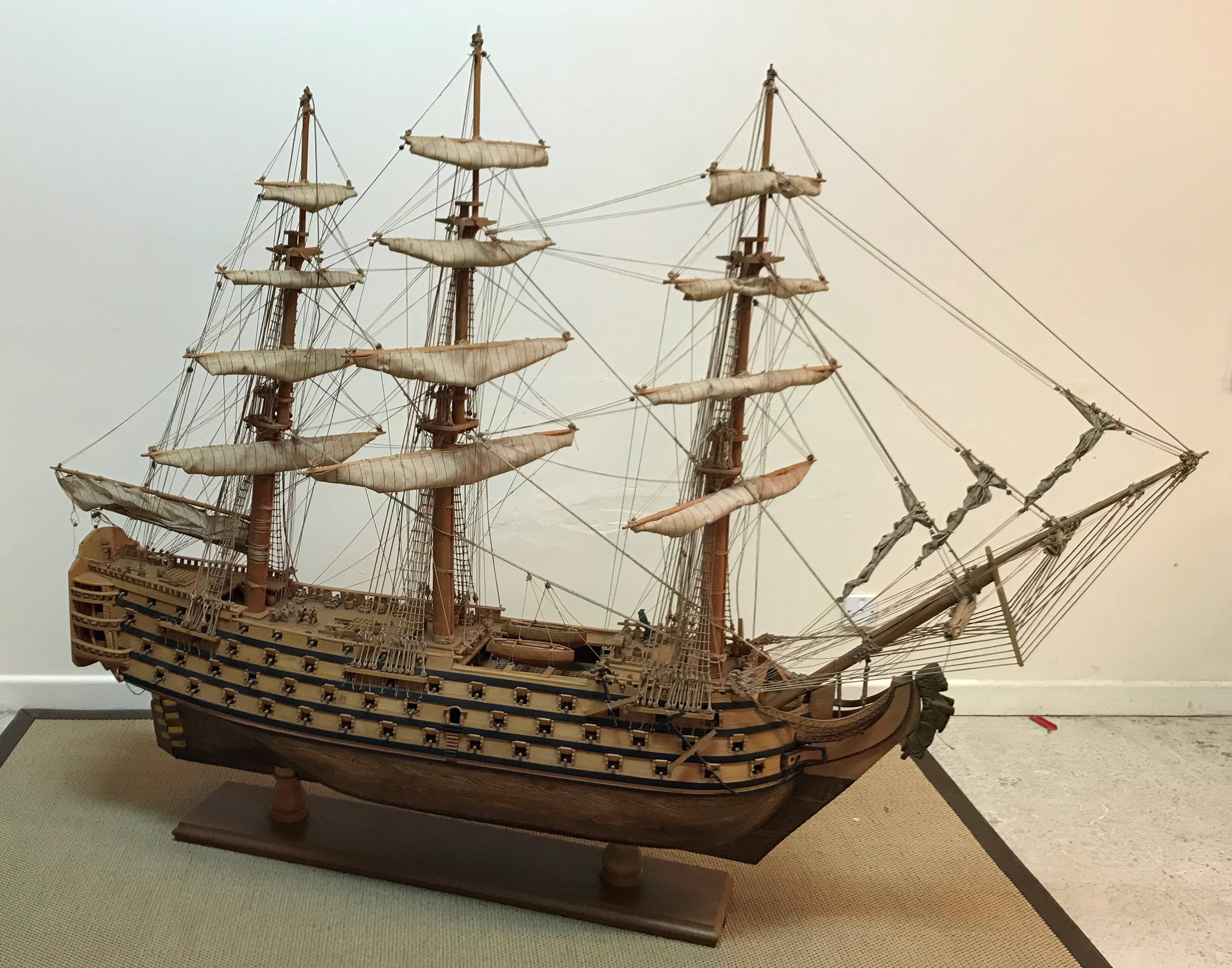 A mid 20th Century craftsman built wooden model of HMS Victory together with copy of Harrods - Image 2 of 2