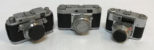 A collection of nine various German cameras including a Braun Paxette (x2), an Akarette,