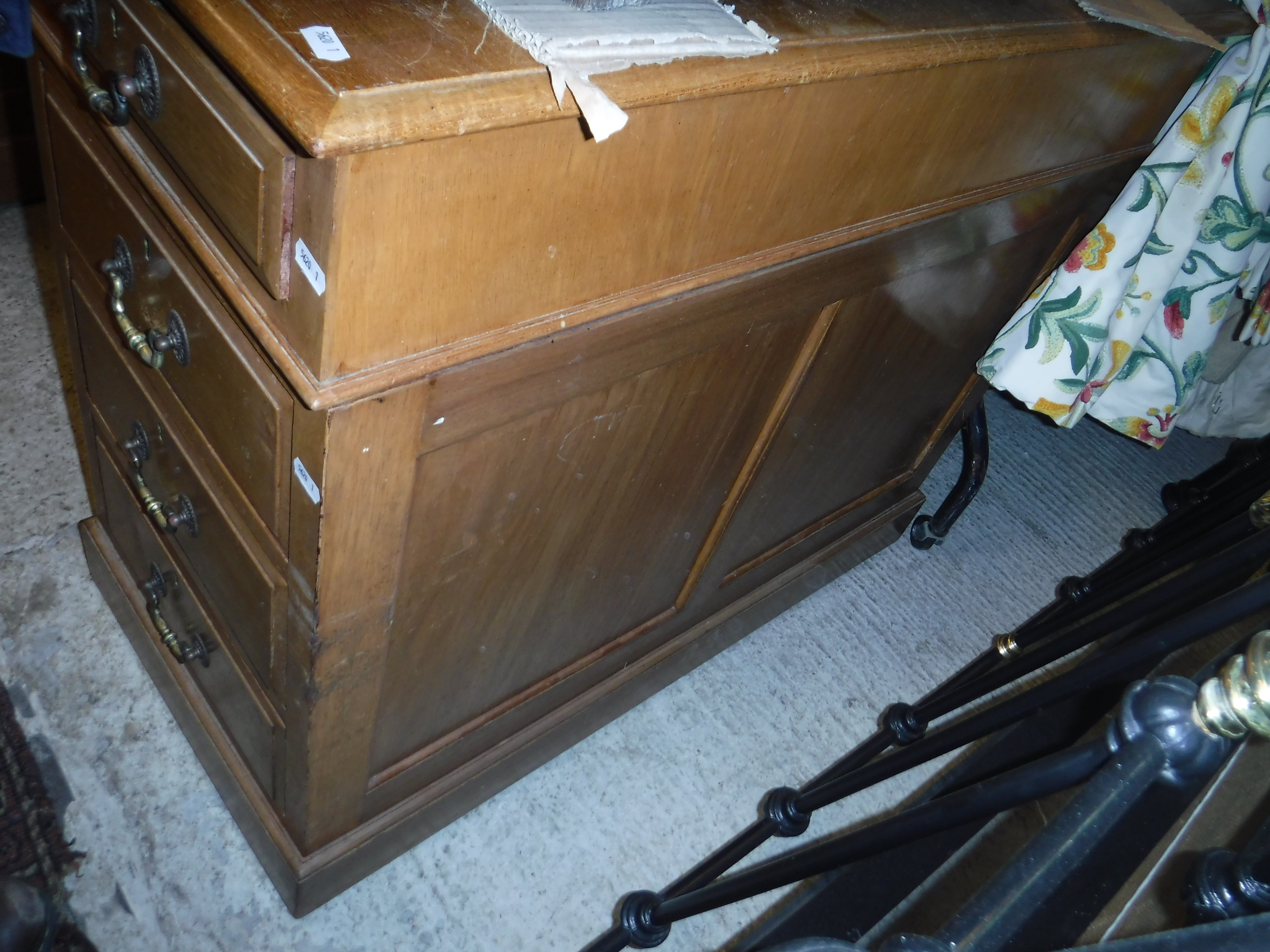 An early 20th Century mahogany double pedestal desk, - Image 8 of 28