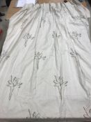 A pair of cotton type Romo "Kiri" lined curtains with fixed double pencil pleat headings,