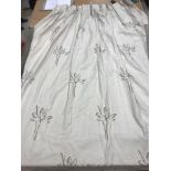 A pair of cotton type Romo "Kiri" lined curtains with fixed double pencil pleat headings,