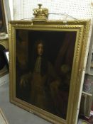 CIRCLE OF SIR GODFREY KNELLER "Gentleman (presumed a Baron) in gold trimmed and lace decorated coat,