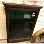 An early 20th Century oak framed wall or key cabinet with single glazed door 43 cm wide x 57 cm